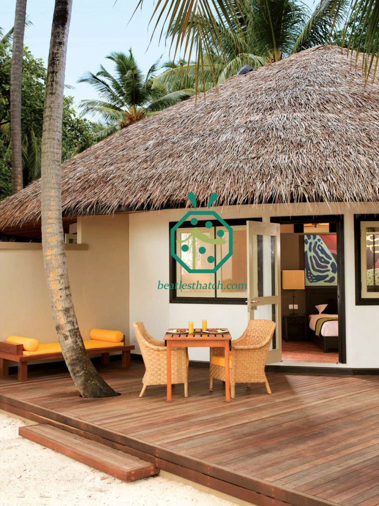 synthetic straw thatch roof for beach resort hotel room