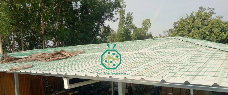 Palha sintética para telhado de chalé de metal corrugado