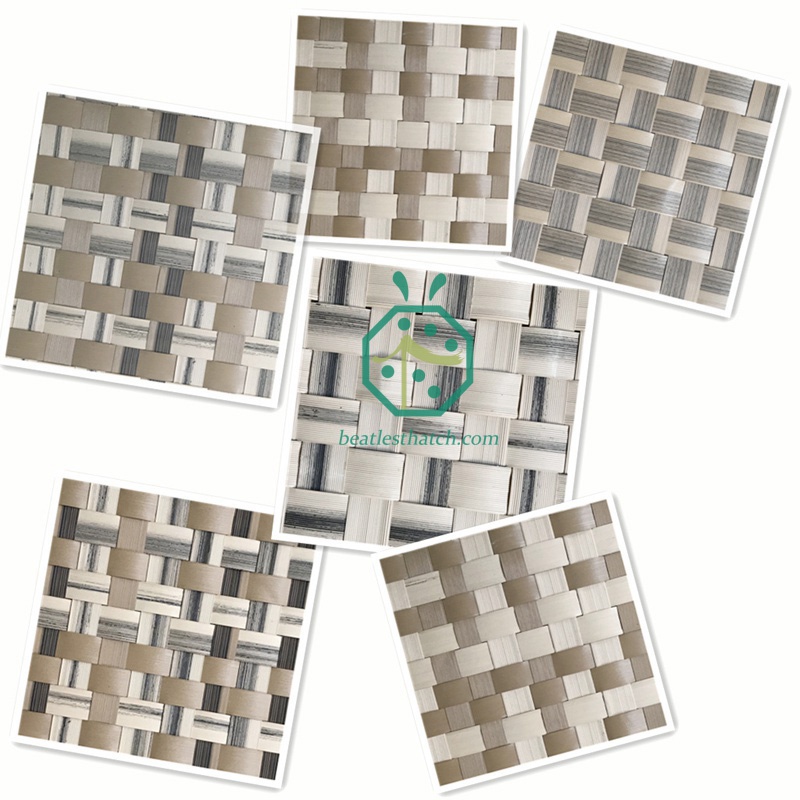 Plastic coconut leaf matting designs for interior decoration of resort hotel
