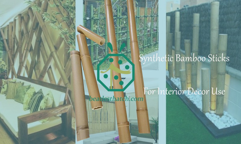 Varas de bambu artificiais para decoração de interiores de parques de safári ou cercas externas