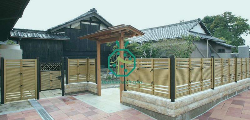 Painéis de vedação de plástico de bambu para parques públicos para locais de turismo