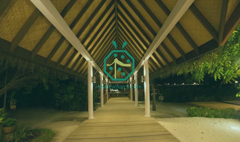 Tapete de bambu artificial para decoração de teto e parede de cabana Tiki no parque