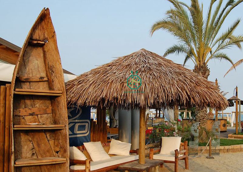 Beach Palapa Umbrella with artificial thatch roof covering