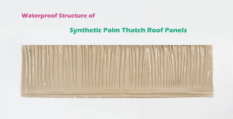 Estrutura impermeável do telhado de palha de folha de palmeira sintética