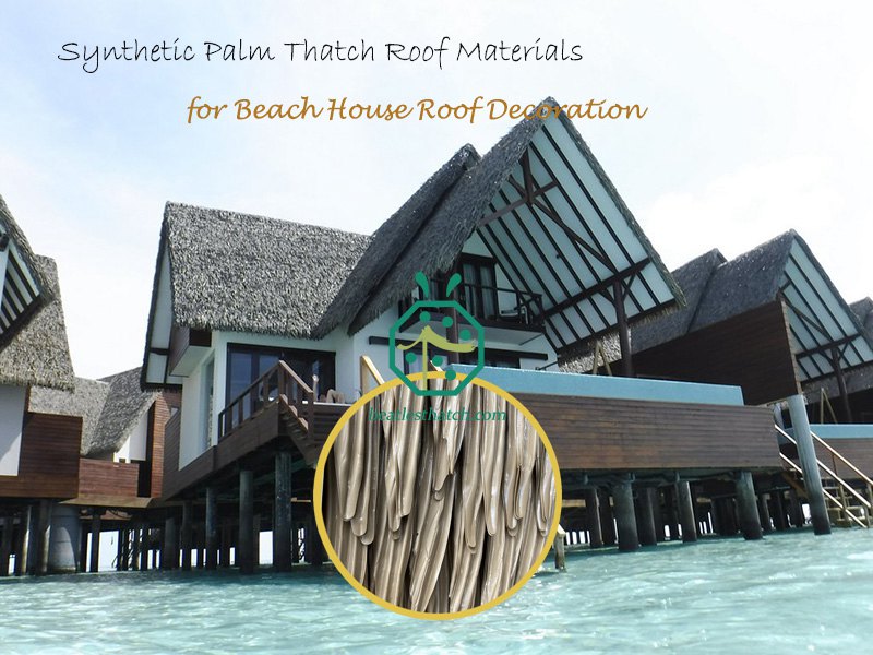 Materiais de telhado de palha de palmeira sintéticos para decoração de telhado de casa de palapa de praia