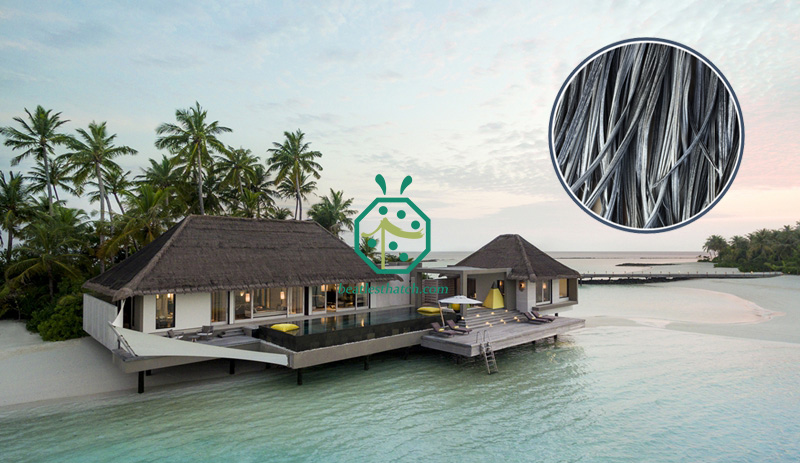 Telhado de palha artificial sintético para ser usado para restaurante bangalô de hotel resort sobre a água