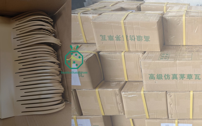 Embalagem de painéis de palha de alumínio do fornecedor de telhado de palha artificial da China