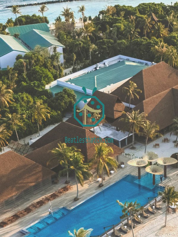 Maldives Beach Bar with Artificial Kajan Thatch Roof Tiles #