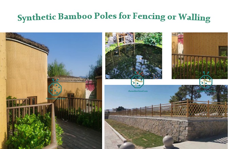 Plastic Bamboo Poles For Log Cabin Interior Or Outdoor Fence Screen