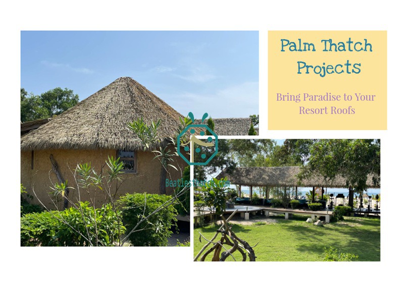 Synthetic beach waterfront garden gazebo palm thatch roof