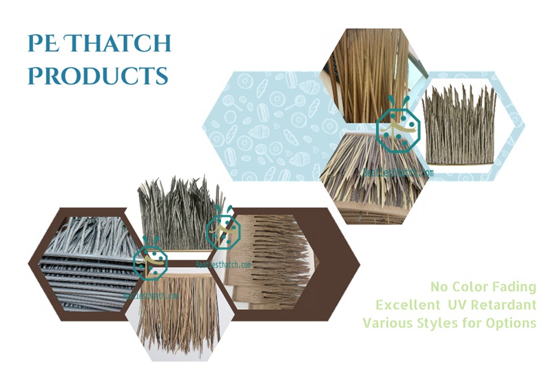 Artificial reed leaf thatch roof for gazebo building