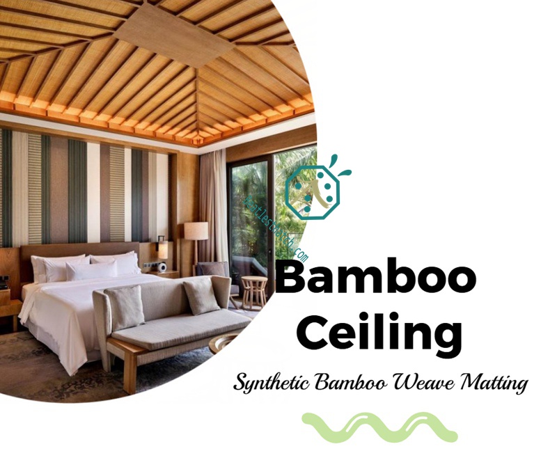 Synthetic bamboo woven panel for home interior design