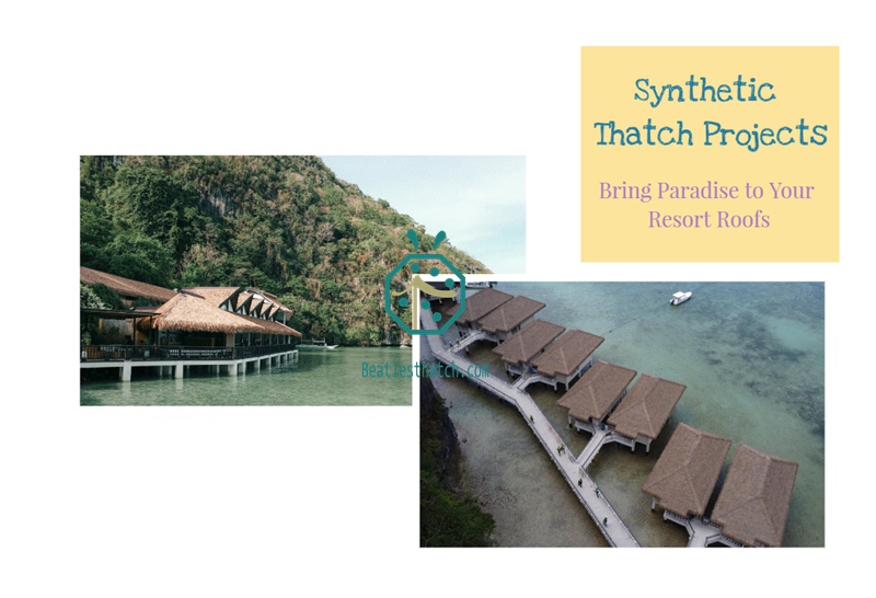 High-quality artificial thatch roof products for exterior sunshade and palapa buildings of overseas tourism facilities High-quality artificial thatch roof products for exterior sunshade and palapa buildings of overseas tourism facilities
