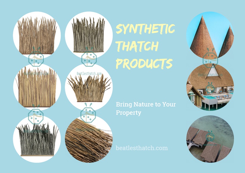 Wide selection of synthetic thatch roof covering materials Wide selection of synthetic thatch roof covering materials