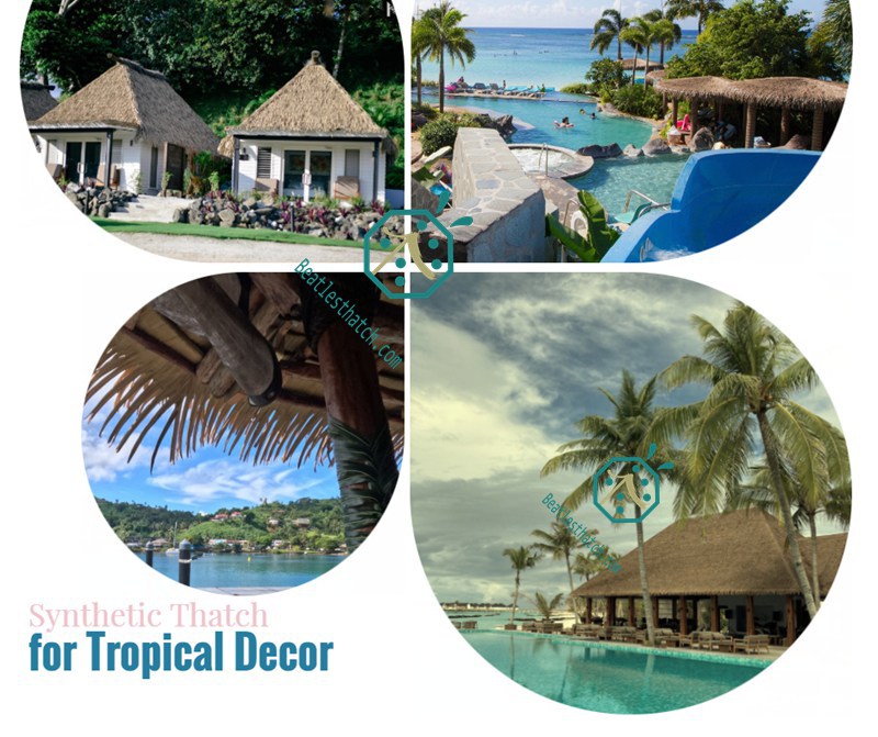 High quality beautiful looking synthetic thatch roof materials for your buildings nearby your villa house High quality beautiful looking synthetic thatch roof materials for your buildings nearby your villa house