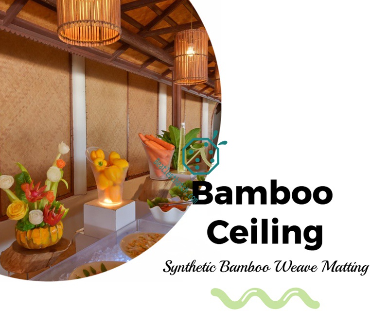Synthetic Bamboo Wainscoting Panels for resort-themed rooms, waterfront parks, cottage walls, hotel lobbies, shopping malls, restaurants