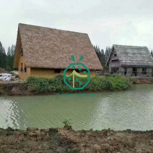 bure a construção de telhado de palha de nylon em fiji