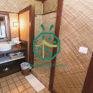 Easy Clean Plastic Bamboo Woven Bathroom Background Mat