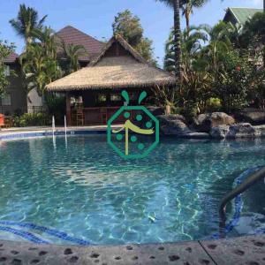 Durable Gazebo Plastic Thatch Roofing Material USA Waterfront Park Landscape Design