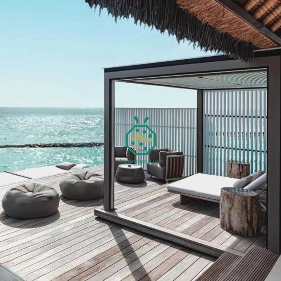 Synthetic Raffia Thatched Roofs Covering For Presidential Water Villa