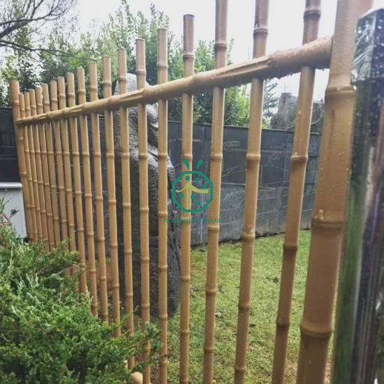 Steel Tall Bamboo Fence Panel For Theme Park Decoration