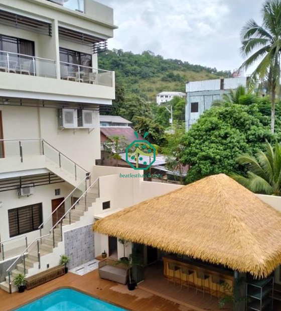 Projeto de telhado de palha Nipa Palm Island Coffee Bar nas Filipinas