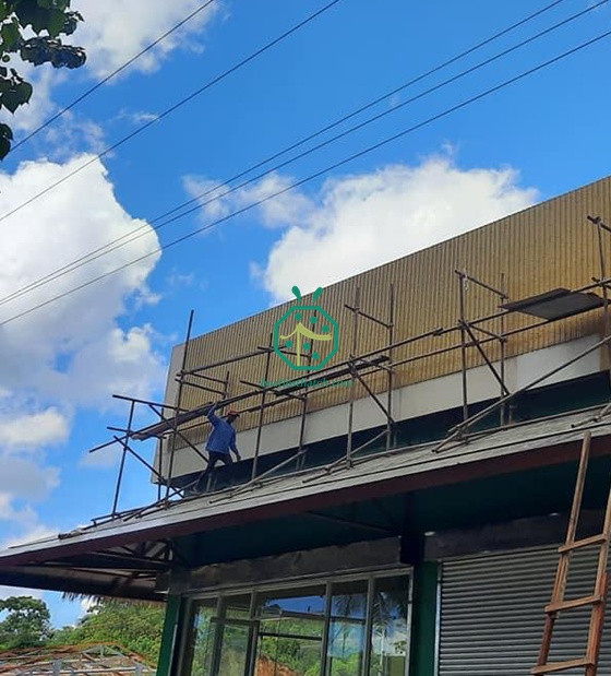 Painel de plástico de bambu para decoração de supermercado nas Filipinas