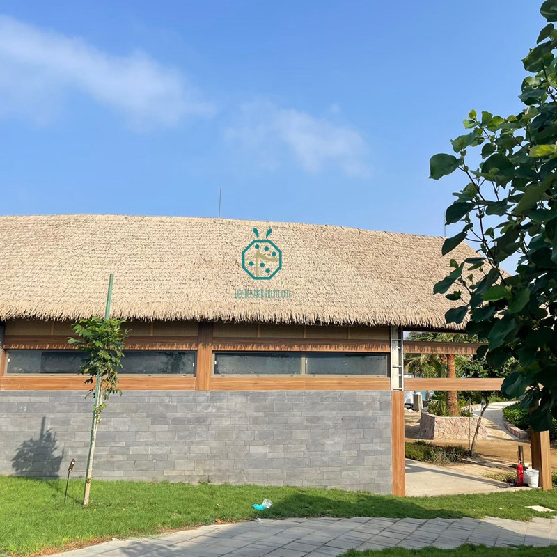 Apresentação do projeto de palha artificial e esteira de bambu para os pavilhões do Park Villa na Arábia Saudita