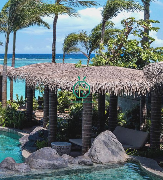 Cobertura de telhado de palha artificial do Thailand Island Resort Hotel