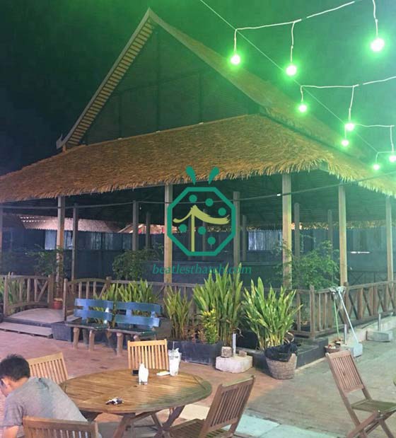 cambodia bungalow restaurante projeto de cobertura de palha sintética